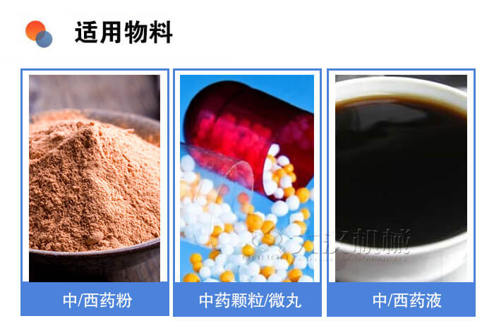 醫藥麻豆免费版免费下载適用物料：中/西藥粉，中藥顆粒/微丸，中/西藥液。