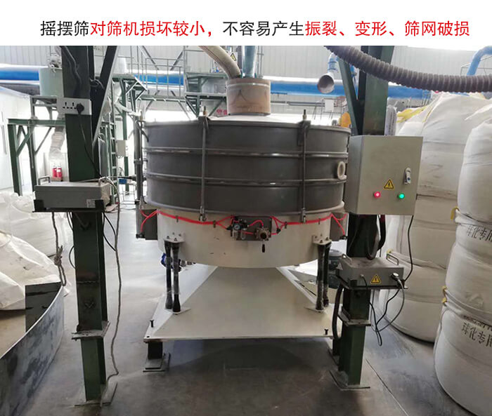 搖擺篩沒有振動力借助的主要是篩箱搖晃，所以磨損較小。